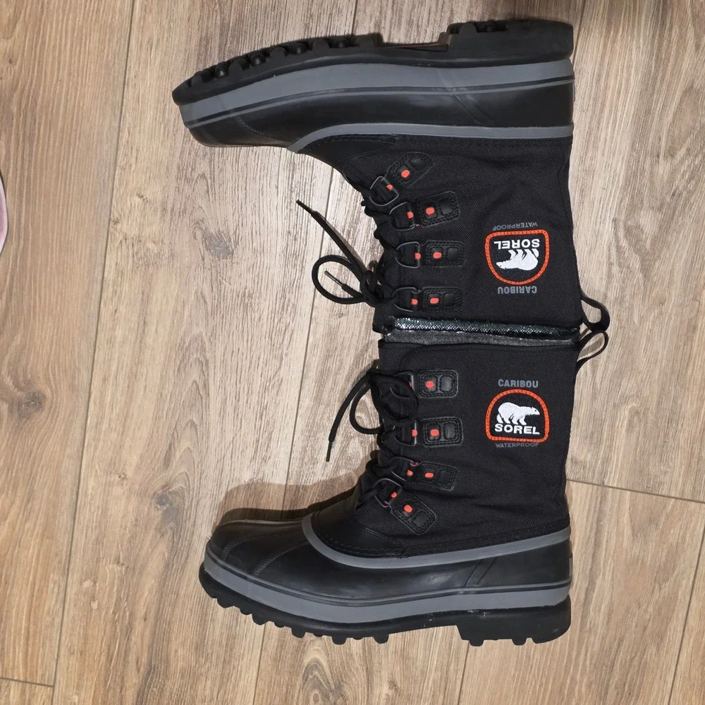 Sorel Caribou XT Men's Winter Snow Boots Sz‎ 12 Black Grey Gorpcore